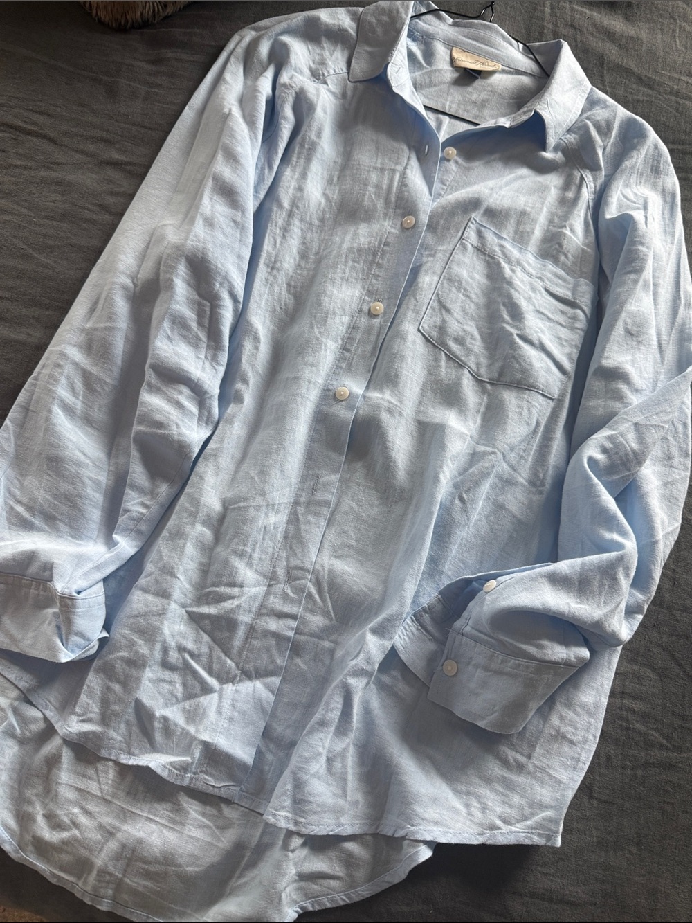 [Universal Thread] Light Blue Linen Button-Down - Picture 6 of 7